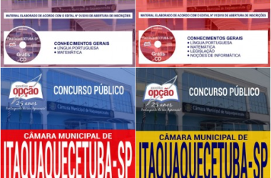 E-books e Apostilas Concurso Câmara de Itaquaquecetuba / SP – 2018, funções: Vários Cargos