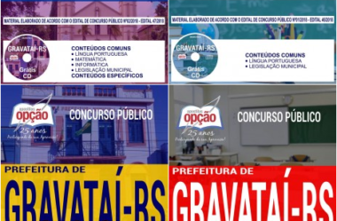 Apostilas Concurso Prefeitura de Gravataí / RS – 2018, cargos: Vários Empregos