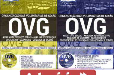 Apostilas Opção Processo Seletivo OVG – 2018, Comum aos Empregos de Níveis Fundamental e Superior