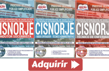 Estude com as Apostilas do Processo Seletivo do CISNORJE / MG – 2018, nos empregos de: Vários Cargos