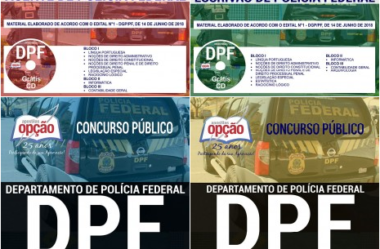 Apostilas Concurso Polícia Federal – 2018, cargos: Agente, Escrivão, Papiloscopista e Perito Criminal