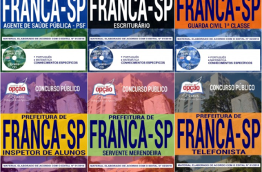 Materiais de Estudo Concurso Público Prefeitura de Franca / SP – 2018, funções: Diversos Cargos