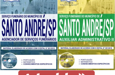 Apostilas Concurso Público Serviço Funerário de Santo André / SP – 2018, empregos: Agenciador de Serviços Funerários e Auxiliar Administrativo II