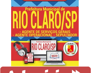 Curso Preparatório Online Agente de Serviços Gerais, Agente Operacional e Sepultador do Concurso de Rio Claro / SP – 2018