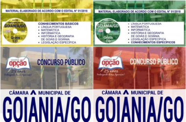 Apostilas Concurso Câmara de Goiânia / GO – 2018, cargos: Procurador Jurídico, Assistente e Assessor