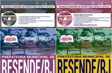 Apostilas Opção Concurso Público Prefeitura Resende / RJ – 2018, Diversos Cargos