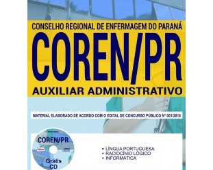 Apostila Concurso Público COREN / PR – 2018, Auxiliar Administrativo