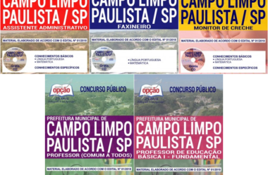Apostilas Diversos Cargos do Concurso Público da Prefeitura de Campo Limpo Paulista / SP – 2018