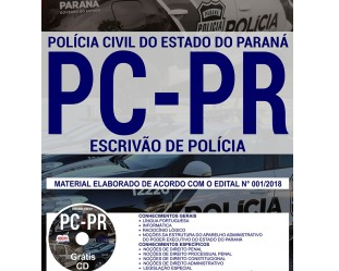 Apostila Concurso Público PC / PR – 2018, cargo: Escrivão de Polícia