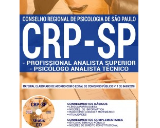 Apostila Profissional Analista Superior e Psicólogo Analista Técnico do Concurso Público do CRP / SP – 2018