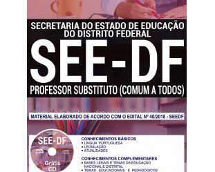 Opção Apostilas Processo Seletivo SEE/DF – 2018, cargo: Professor Substituto Temporário