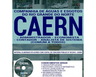 Apostila Opção Concurso Público CAERN – 2018, Conhecimentos Gerais Cargos Nível Superior