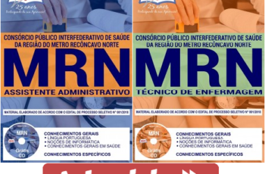 Apostilas Processo Seletivo MRN / BA – 2018/2019, empregos: Técnico em Enfermagem e Assistente Administrativo