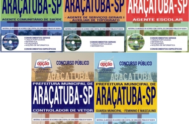Materiais de Estudo Concurso Público Prefeitura de Araçatuba / SP – 2018, funções: Diversos Cargos