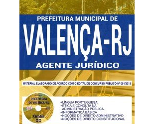 Apostila Impressa e Digital Agente Jurídico do Concurso Público da Prefeitura de Valença / RJ – 2018