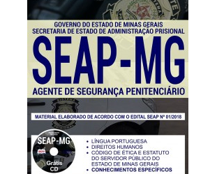 Apostila de Preparação Processo Seletivo SEAP / MG – 2018, Agente de Segurança Penitenciário