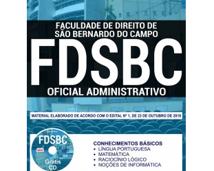 Apostila de Estudo Concurso Público FDSBC – 2018, cargo: Oficial Administrativo