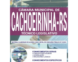 Concurso Câmara Municipal de Cachoeirinha / RS – 2018, Apostila Preparatória para Técnico Legislativo