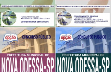 Apostilas Concurso Público Prefeitura Nova Odessa / SP – 2018, Diversos Cargos