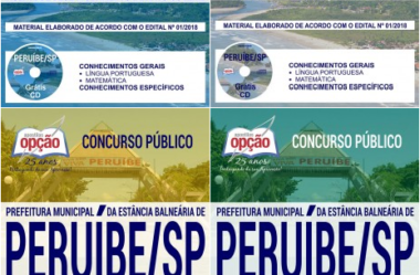 Apostilas Vários Cargos do Concurso Público da Prefeitura / SME de Peruíbe / SP – 2018/2019