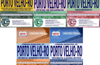 Apostilas de Estudo Concurso Câmara de Porto Velho / RO – 2018, cargos: Diversos Empregos