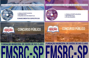 Apostilas de Preparação Concurso FMSRC / SP – 2018/2019, Vários Cargos