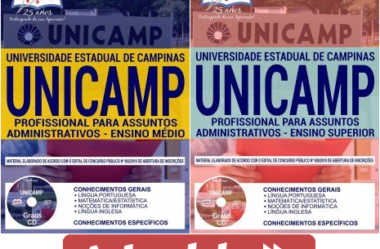 Opção Apostilas Concurso UNICAMP / SP – 2018/2019, cargos: Profissionais para Assuntos Administrativos