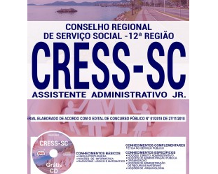 Apostila de Preparação Concurso Público CRESS 12ª Região / SC – 2018/2019, Assistente Administrativo JR