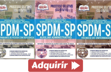 Apostilas de Estudo Processo Seletivo da SPDM / SP – 2018 (CG 015/2015), Comum Várias Funções