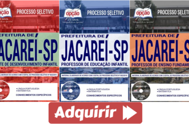 Apostilas de Estudo Processo Seletivo Prefeitura de Jacareí / SP – 2018, cargos: Agente de Desenvolvimento Infantil e Professor