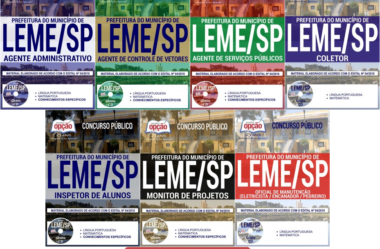 Apostilas Concurso Público Prefeitura de Leme / SP – 2018/2019, empregos: Diversos Cargos
