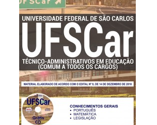 Apostila Opção Concurso Público UFSCar / SP – 2018/2019, Todos da Carreira de Técnico-Administrativos em Educação