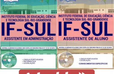 Apostilas Concurso IFSul – 2019, empregos: Assistente Administrativo e Assistente de Aluno