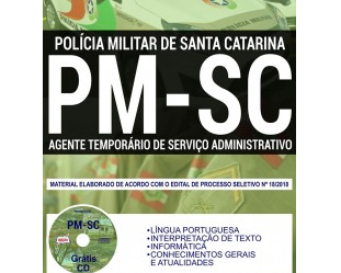 Apostila Opção Concurso Público PM / SC – 2019, Agente Temporário de Serviço Administrativo