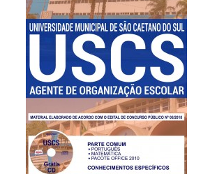 Apostila de Preparação Concurso Público USCS / SP – 2018/2019, Agente de Organização Escolar