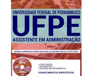 E-book e Apostila Concurso Público UFPE – 2019, função: Assistente em Administração