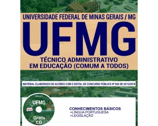 Concurso UFMG – 2019, Apostila Preparatória para cargos da carreira de Técnico Administrativo em Educação