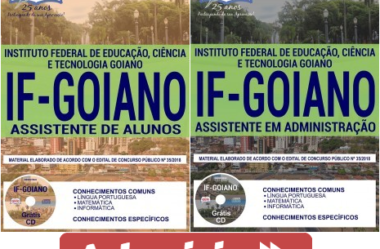 Apostilas Impressas e Digitais Assistente em Administração e Assistente de Alunos do Concurso Público do IF Goiano – 2019