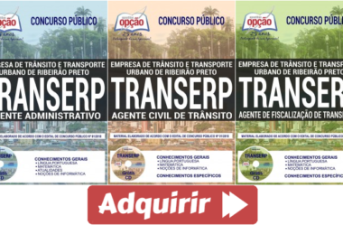 Apostilas Opção Concurso TRANSERP / SP – 2019, Agente de Fiscalização de Transporte, Agente Administrativo e Agente Civil de Trânsito