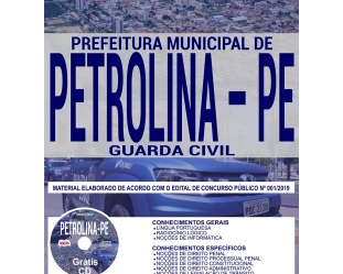 Apostila Concurso Público da Prefeitura de Petrolina / PE – 2019, emprego: Guarda Civil