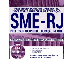 Apostila Concurso Público SME / RJ – 2019, Professor Adjunto de Educação Infantil