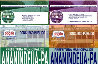 Estude com as Apostilas do Concurso da Prefeitura de Ananindeua / PA – 2019, nos empregos de: Comum Vários Cargos