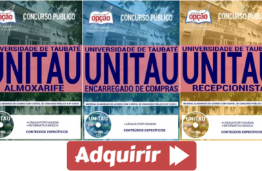 Apostilas Concurso Público UNITAU / SP – 2019, cargos: Almoxarife, Recepcionista e Encarregado de Compras