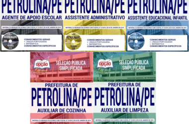 Apostilas Vários Empregos da Seleção Pública Simplificada da Prefeitura de Petrolina / PE – 2019