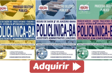 Apostilas Impressas e Digitais Assistente Administrativo e Técnico de Enfermagem do Processo Seletivo da Policlínica / BA – 2019