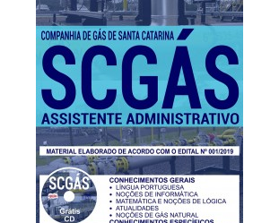 Apostila de Estudo Concurso Público SCGÁS – 2019, cargo: Assistente Administrativo