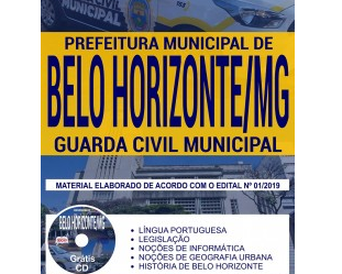 Apostila Concurso Público Prefeitura de Belo Horizonte / MG – 2019, Guarda Civil Municipal