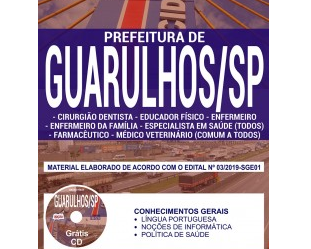 Apostila Impressa e Digital Cargos de Nível Superior do Concurso Público na área da Saúde da Prefeitura de Guarulhos / SP – 2019