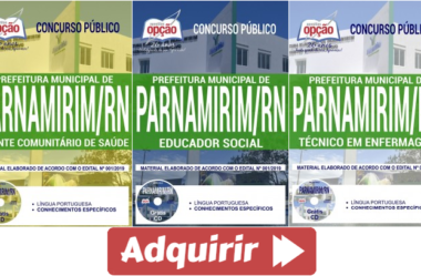 Apostilas Diversos Empregos do Concurso Público da Prefeitura de Parnamirim / RN – 2019