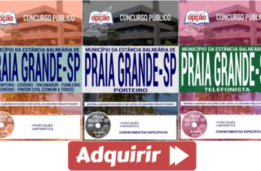 Materiais de Estudo Concurso Prefeitura de Praia Grande / SP – 2019, funções: Diversos Empregos
